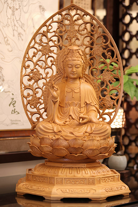 神明佛像雕刻-台灣檜木觀世音菩薩