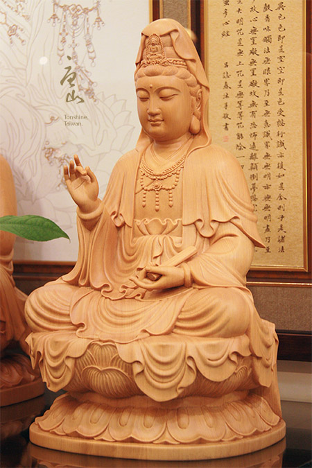 神明佛像雕刻-台灣檜木淨慧觀音 神明佛像雕刻-台灣檜木淨慧觀音