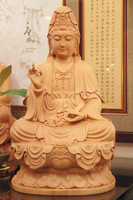 神明佛像雕刻-台灣檜木淨慧觀音 神明佛像雕刻-台灣檜木淨慧觀音