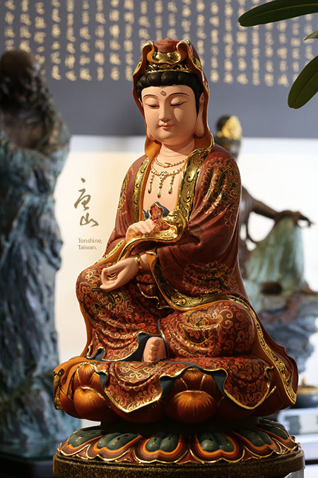 神明佛像雕刻-極彩如意觀音 神明佛像雕刻-極彩如意觀音