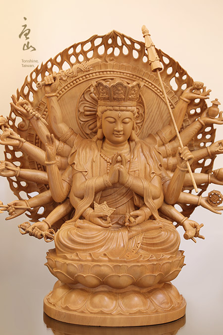 神明佛像雕刻-檜木準提佛母