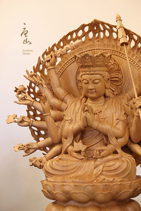 神明佛像雕刻-檜木準提佛母