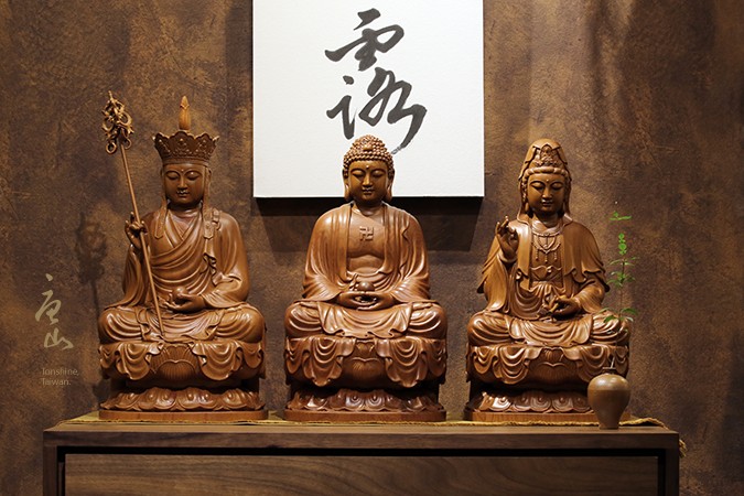 神明佛像雕刻-娑婆三聖(坐姿)